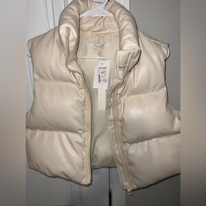 Faux Leather Cropped Vest